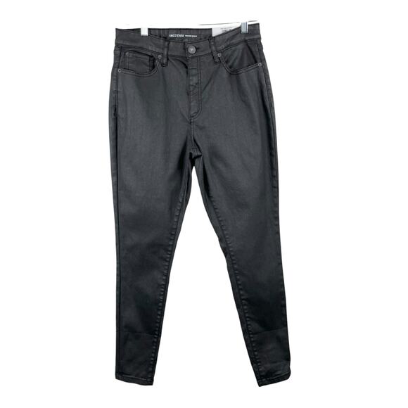 I.N.C International Concepts Black Wash Mid Rise Coated Skinny Jeans 12/31 NWT - Picture 2 of 16